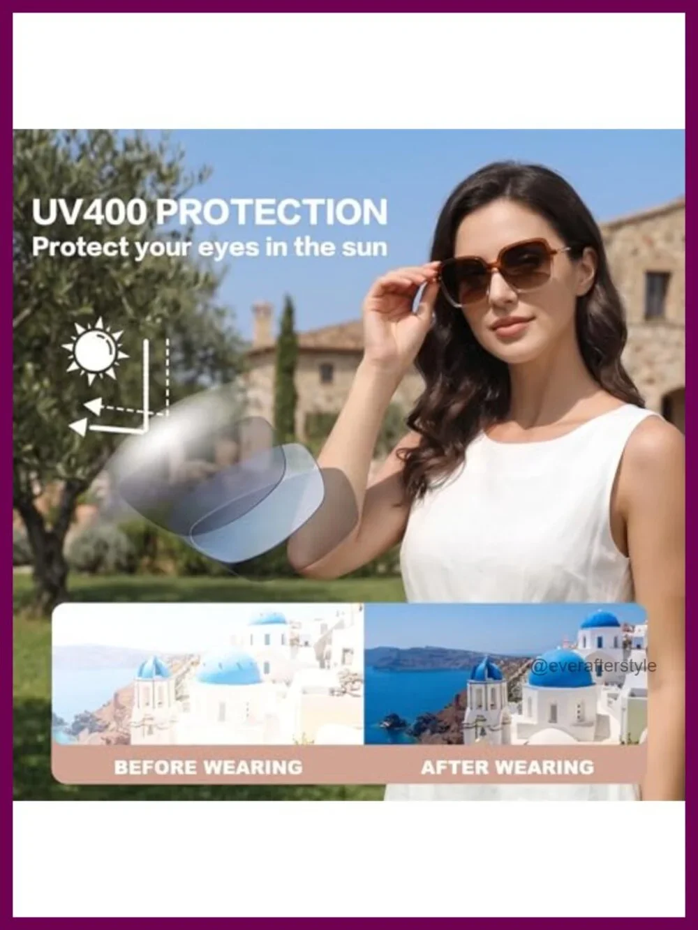 Oversized Square Reading Sunglasses UV400 Anti UV Tinted Readers for Women